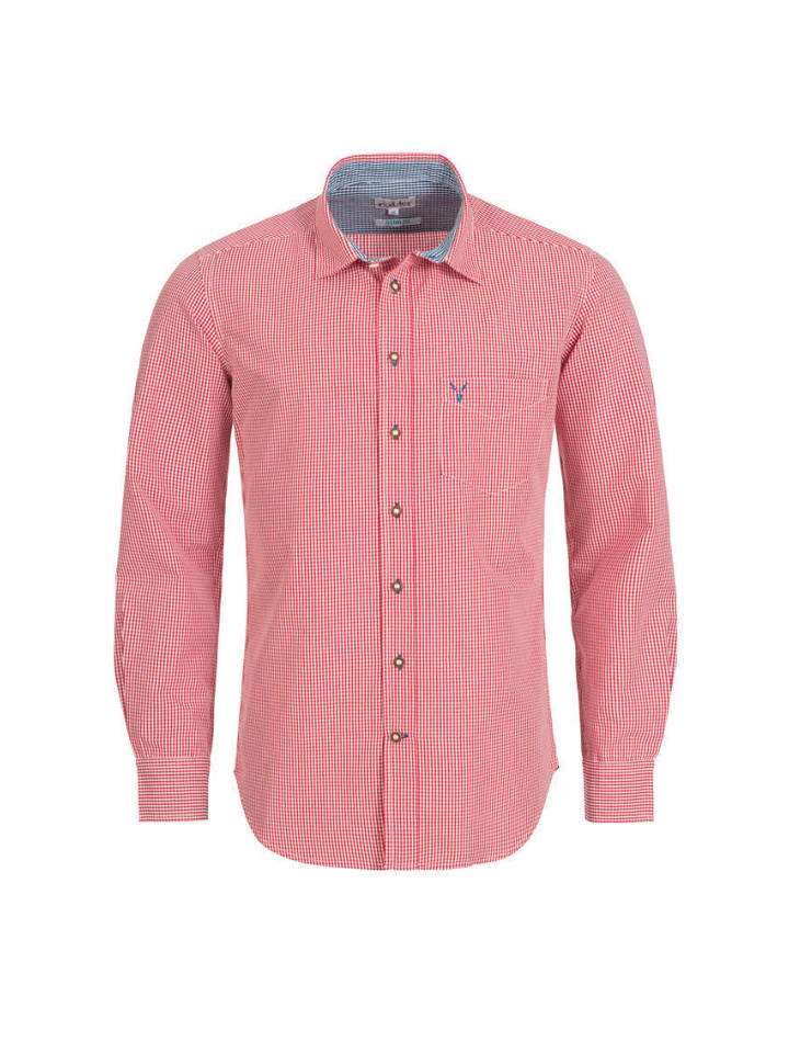 

Традиционная рубашка Ральфа с длинными рукавами красного цвета Nübler