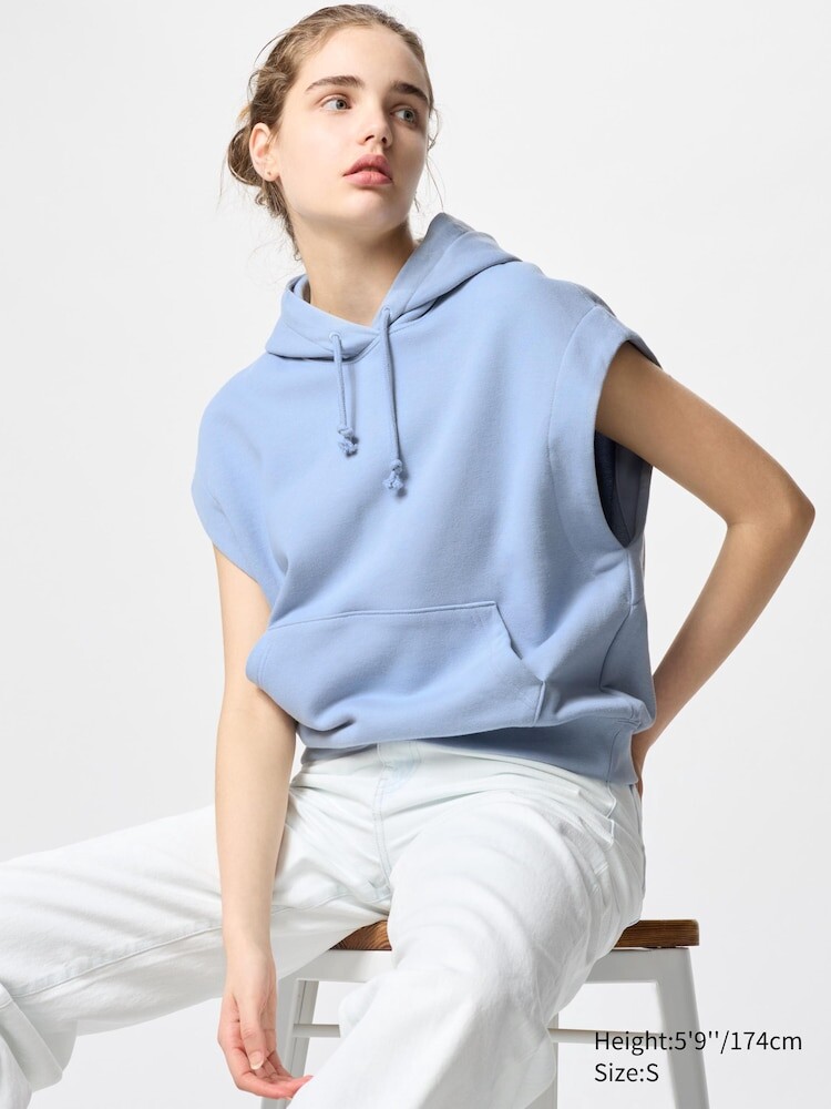 

Толстовка с капюшоном без рукавов Uniqlo, цвет 61 синий