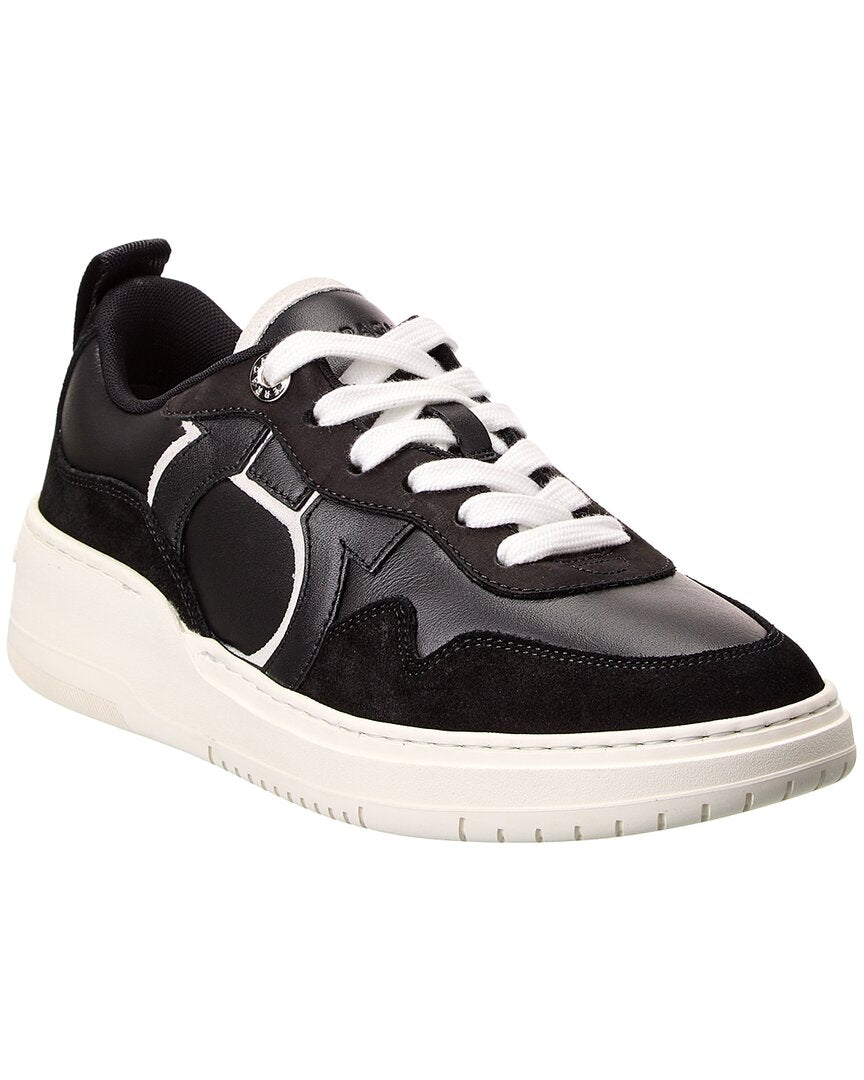 Кроссовки Ferragamo Dania из кожи и замши Salvatore Ferragamo, черный