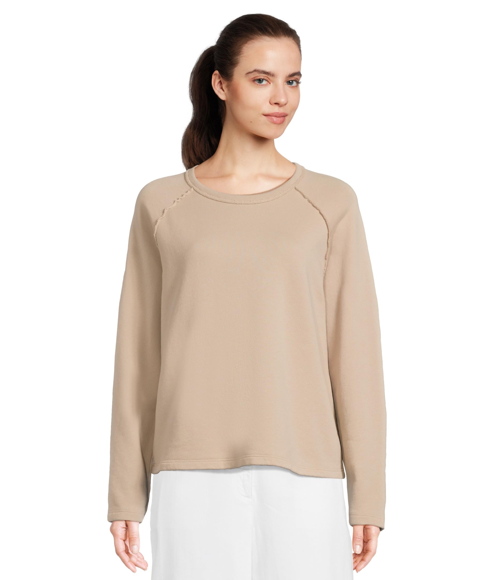

Топ Eileen Fisher Raglan Boxy Top, цвет Wheat