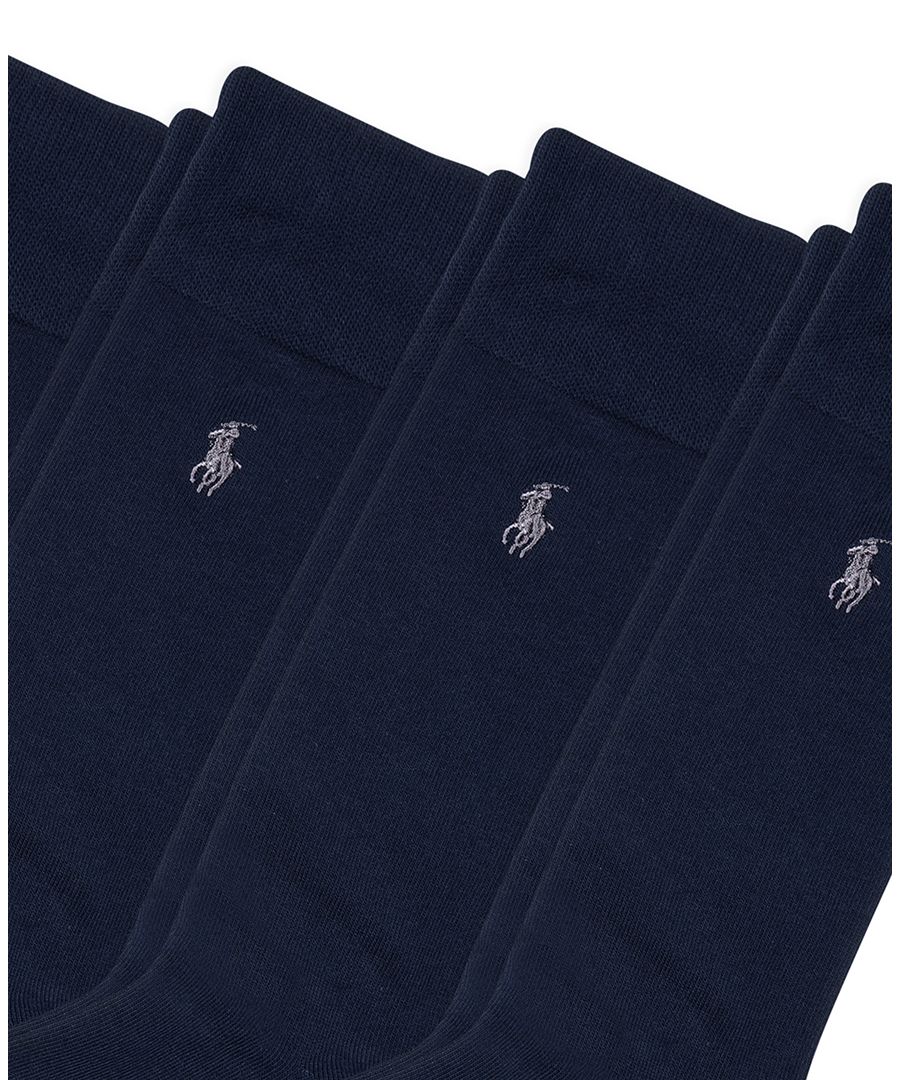 Мужские плоские вязаные носки для брюк и брюк, 4 шт в упаковке Polo Ralph Lauren, Navy — фото 2