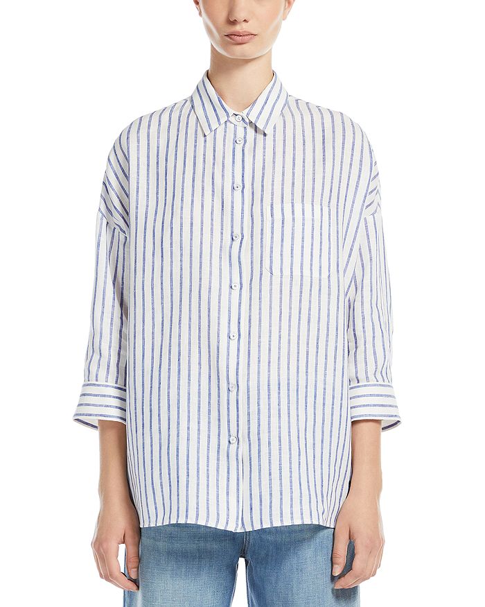

Льняная рубашка Cantore Weekend Max Mara, синий