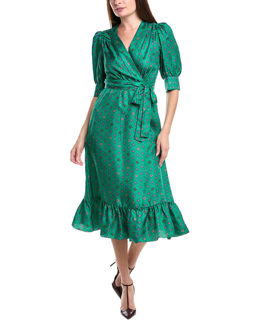 

Sandro Платье-халат из шелка, зеленый