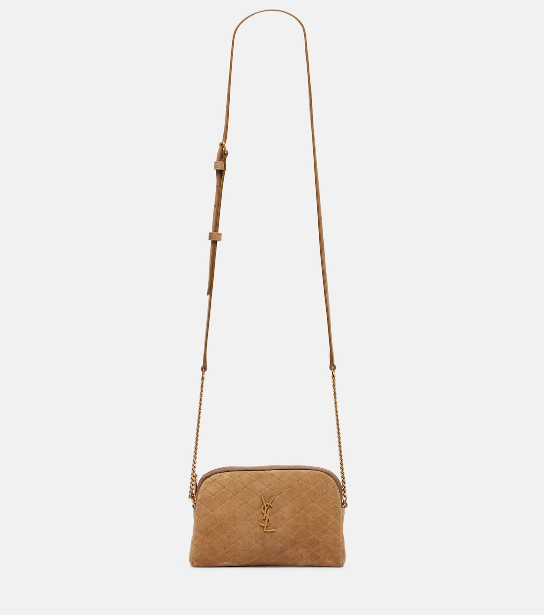 

Сумка кросс-боди Gaby из стеганой замши Saint Laurent, Golden Leaf