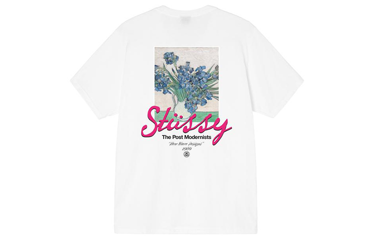 

Футболка в стиле постмодернизма Stussy, светло-голубой