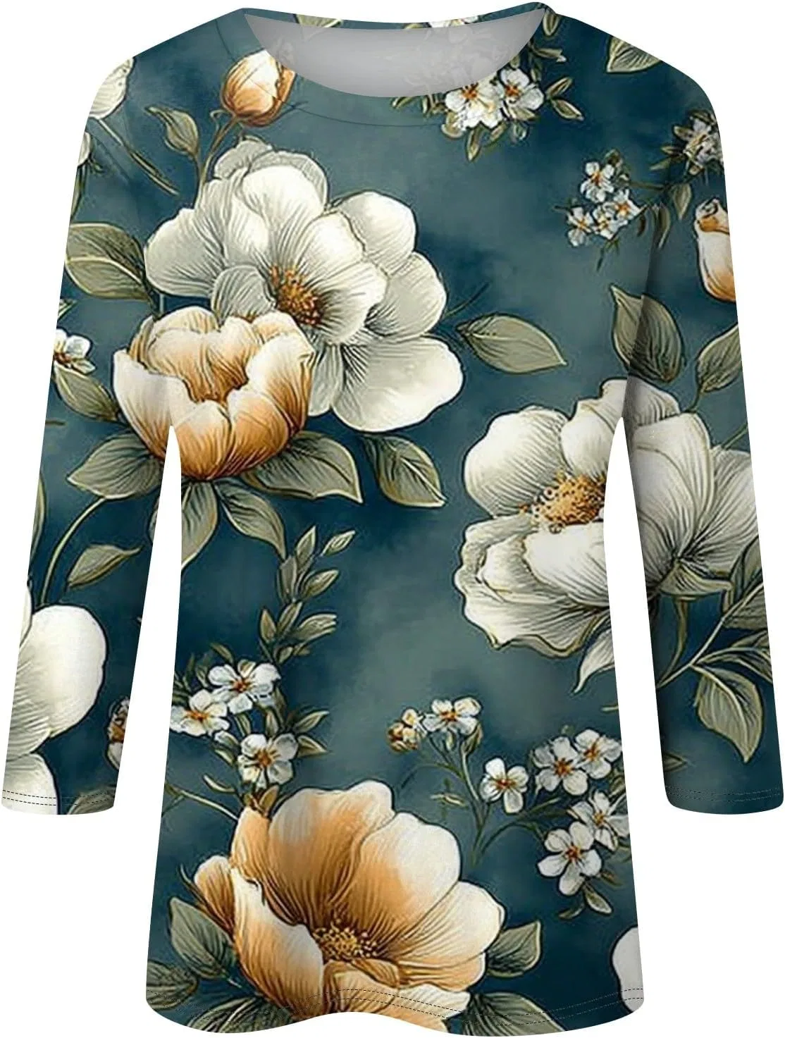 Блуза с рукавом 3/4, женская, повседневная, 3-dark Green — фото 4