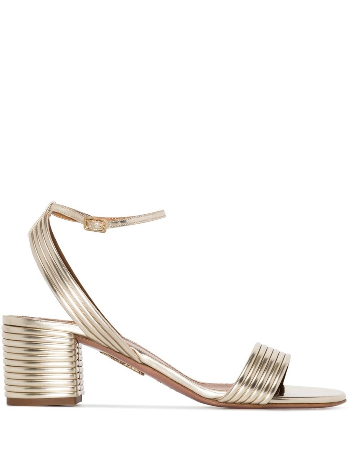 

Aquazzura босоножки Sundance 50 в рубчик, золотистый