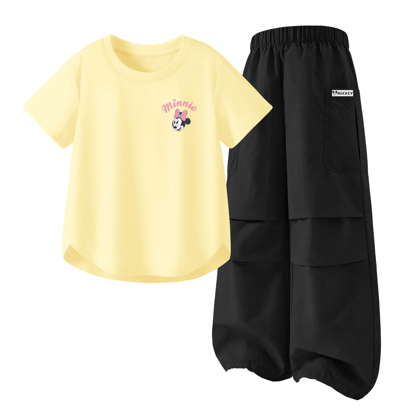 Детская спортивная футболка с круглым вырезом Disney, Silicone Di-Eye Heart-Shaped Yellow+Di-Hook and Loop K Black