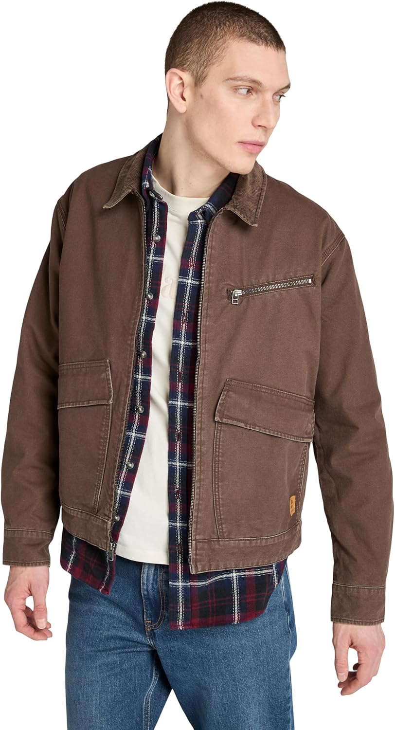 

Timberland мужская куртка из потертого канваса, Chocolate Brown