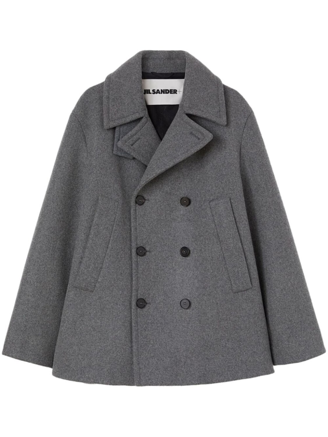 

Jil Sander двубортное шерстяное пальто, серый
