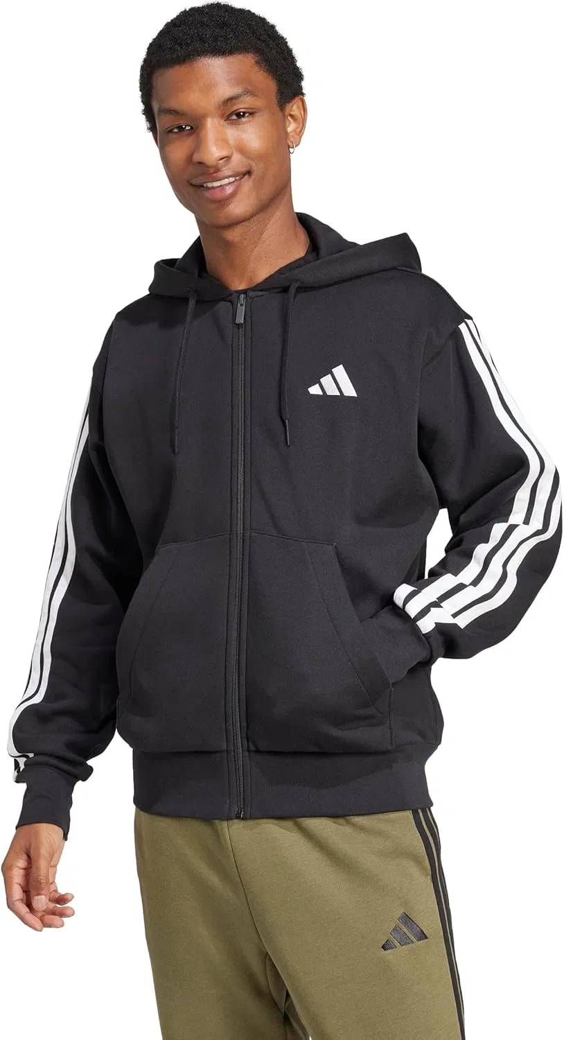 Толстовка adidas с капюшоном, черный/белый — фото 4
