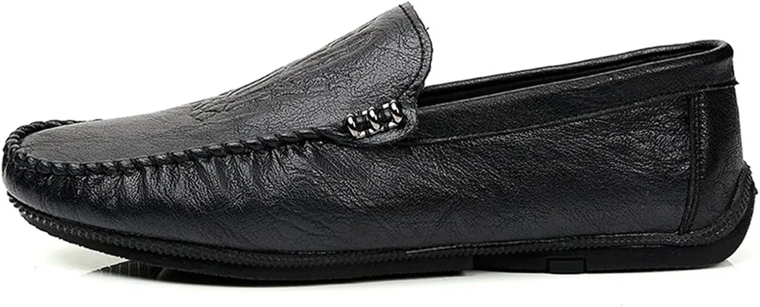 Мокасины мужские Leather Loafers, черный PUGHGAETZF — фото 2