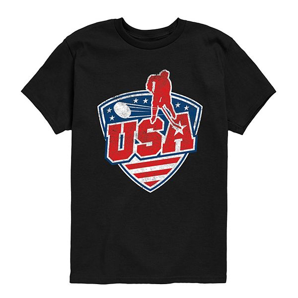 

Футболка с принтом Boys 8-20 usa hockey distressed Licensed Character, Black