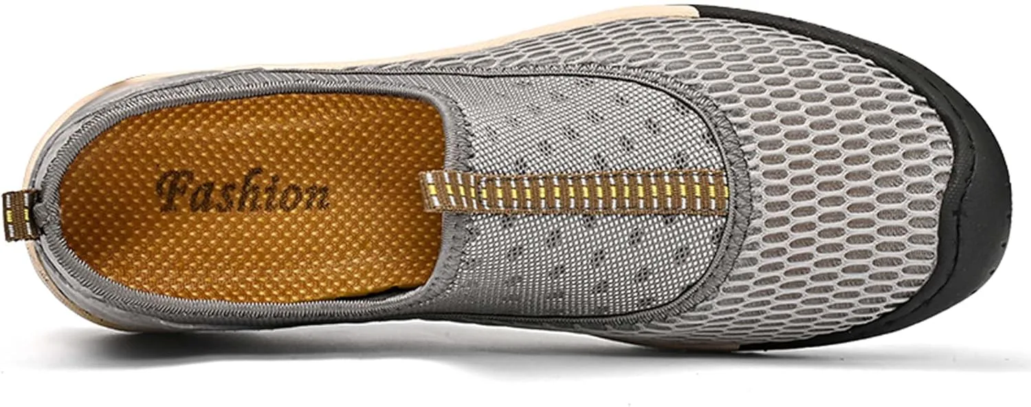 

Мужские повседневные прогулочные кроссовки, дышащие сетчатые кроссовки, легкий корпус обуви, защита носка, обувь для занятий в помещении, водительская обувь, уличные кроссовки, удобные, мягкие, противоскользящие Vtiao, серый