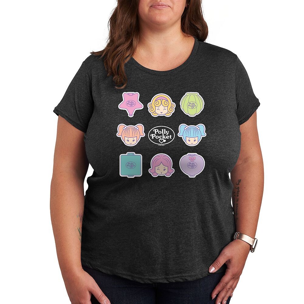 

Футболка Plus с рисунком в сетку Polly Pocket, цвет Heather Charcoal