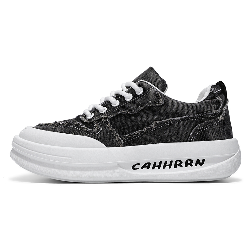 

CAHHRRN Дышащие низкие скейтерские кроссовки мужские деним черные, цвет Denim Black