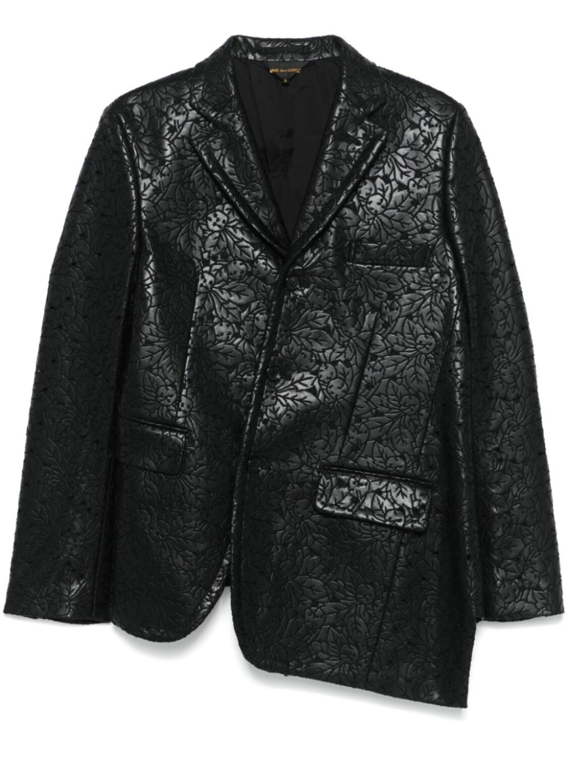 

Comme Des Garçons блейзер асимметричного кроя с тиснением, черный