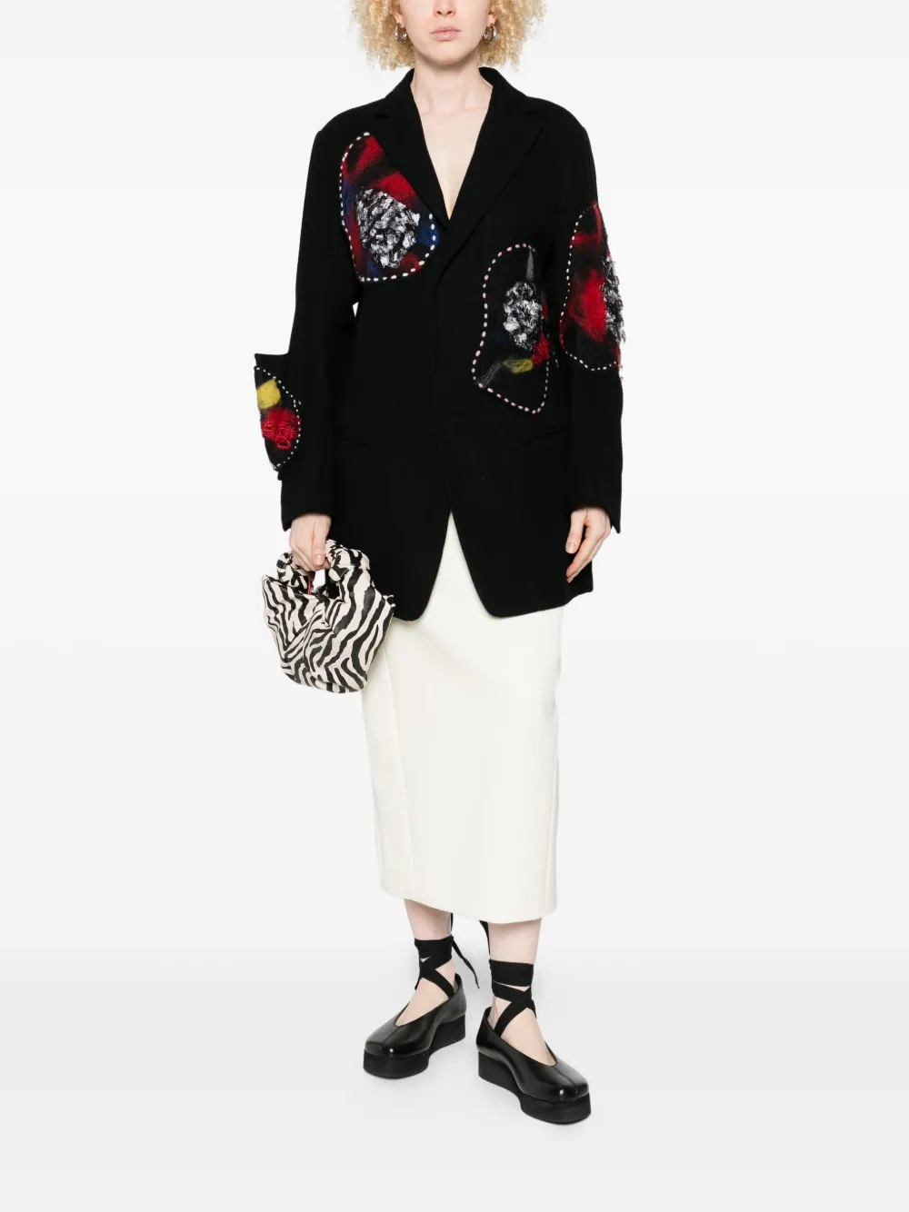 Жакет с шерстяными вставками Yohji Yamamoto, черный — фото 2