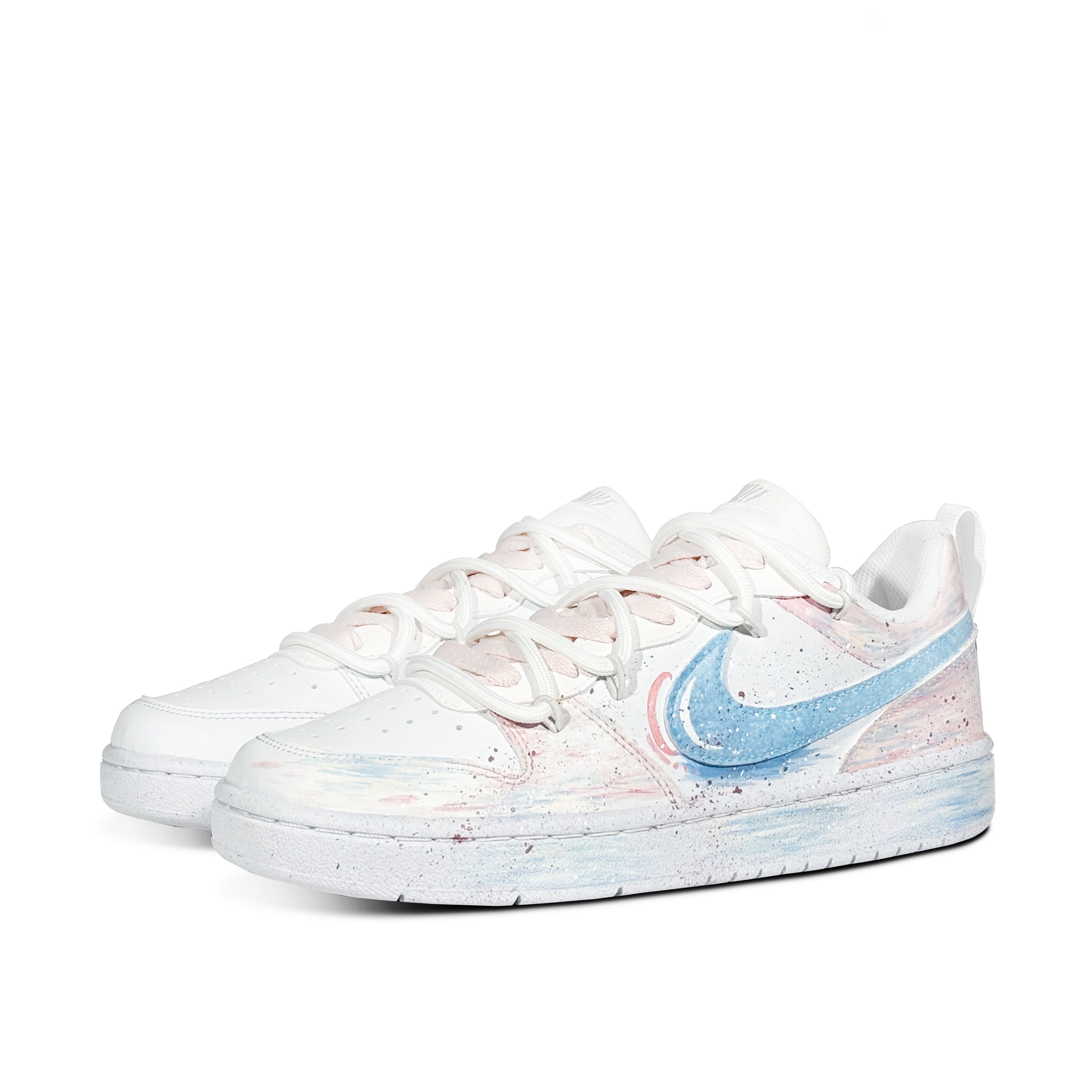 Nike Детские кроссовки для скейтбординга Court Borough Low 2 Low Top, розовые, синие, для подростков — фото 3