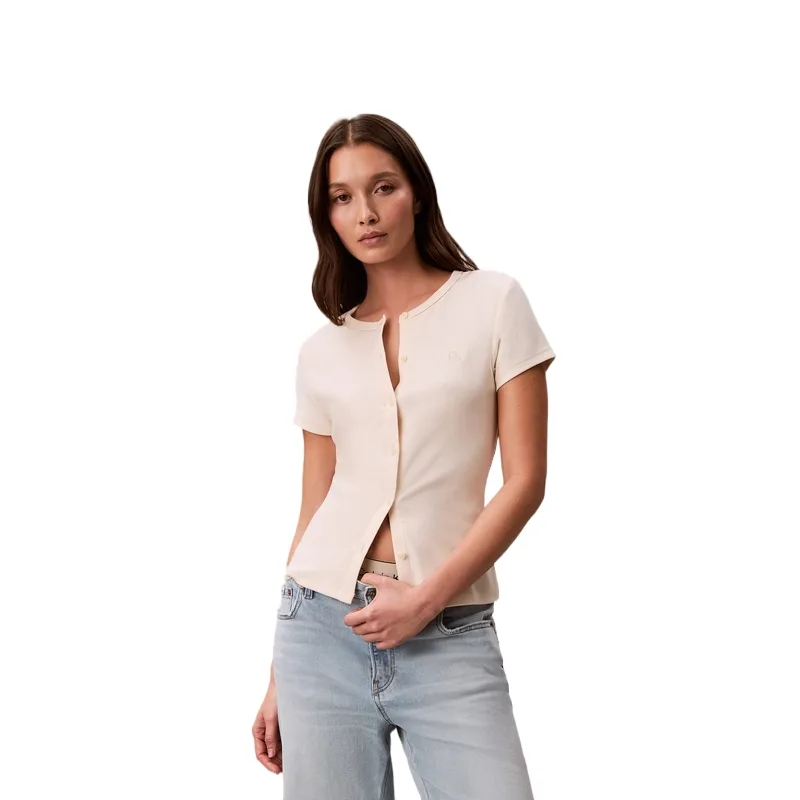 Calvin Klein Футболка женская F7J Ivory с круглым вырезом
