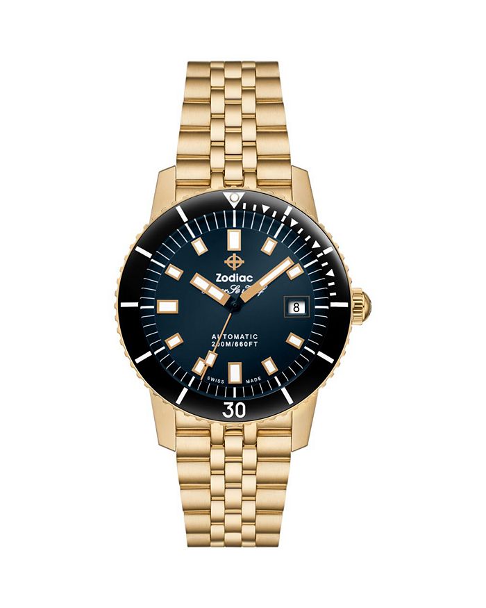

Автоматические часы Compression Diver с покрытием из 18-каратного золота, 40 мм Zodiac, синий