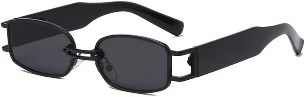 

Солнцезащитные очки для мужчин и женщин - защита UV400 - маленькая оправа, линзы в стиле панк-кэнди, для занятий спортом на открытом воздухе и вождения DSVIGF, Black Gray