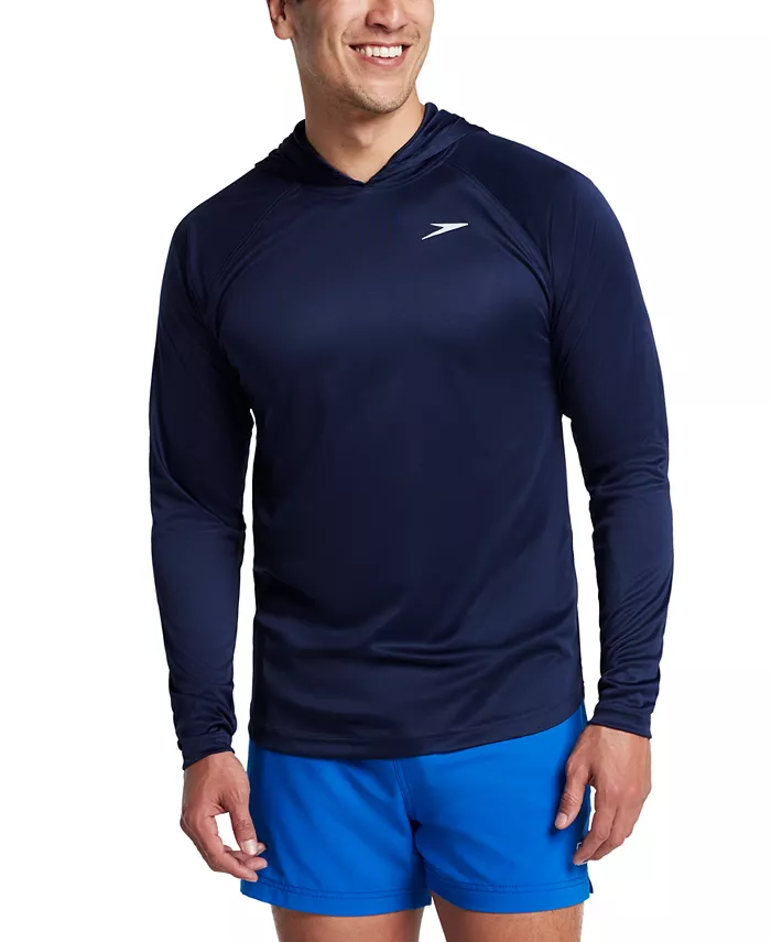 

Мужская рубашка для плавания Baybreeze с длинным рукавом и капюшоном Speedo, синий