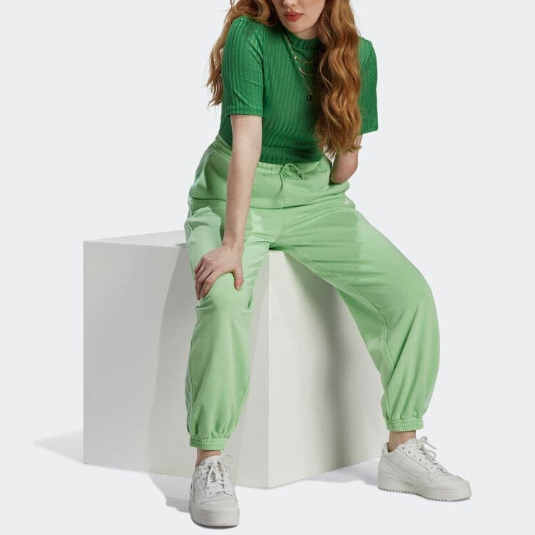 Трикотажные спортивные штаны женские мятно-зеленые Adidas Originals — фото 4