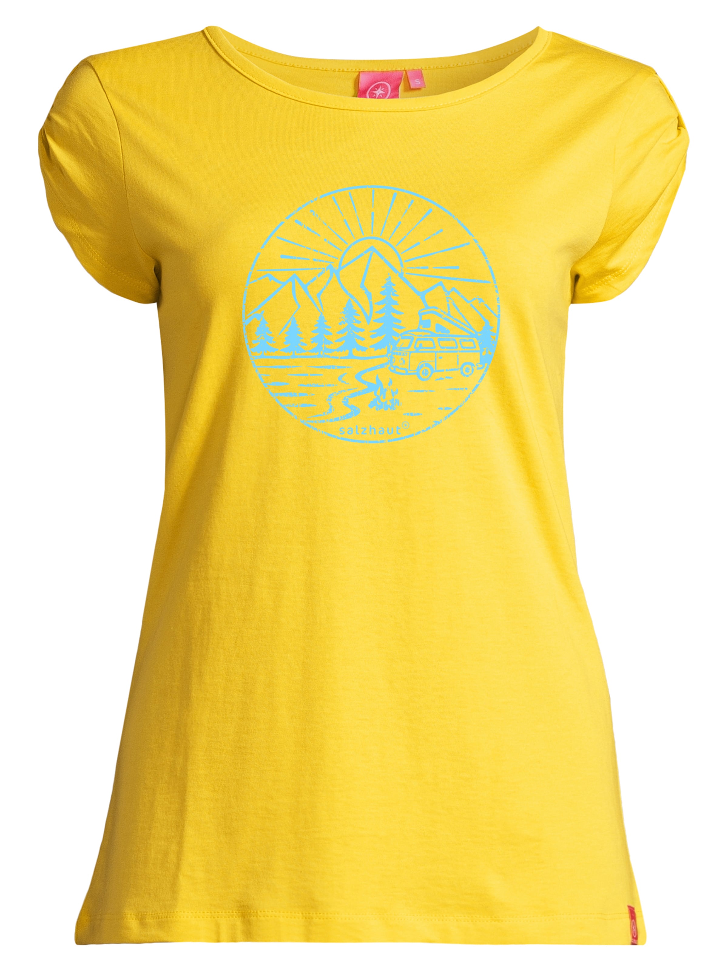 

Salzhaut Футболка 'BIIKE - CAMPER' в желтом цвете