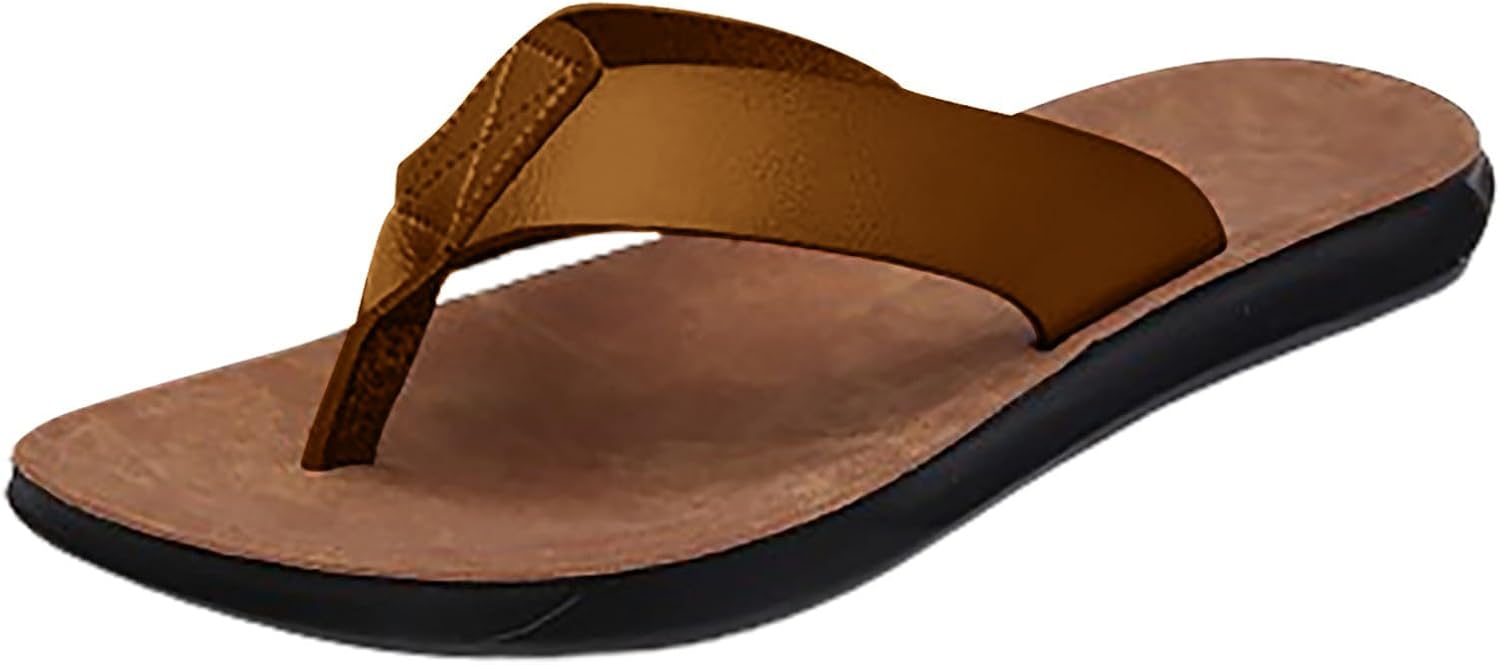 

Мужские сланцы с поддержкой свода стопы, легкие и удобные вьетнамки для повседневной прогулки, пляжа, лета и активного отдыха, шлепанцы на пляж Generic, хаки