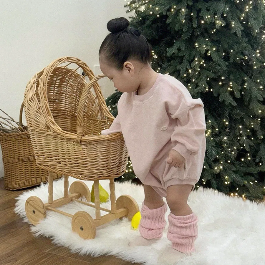 Детский велюровый боди Noel розовый от Abientot Ma Cherie