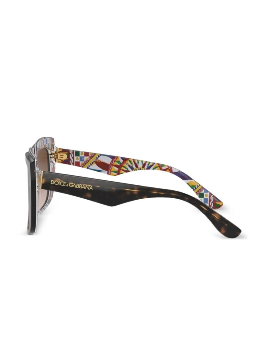 Солнцезащитные очки New Print в массивной оправе Dolce & Gabbana Eyewear, коричневый — фото 3