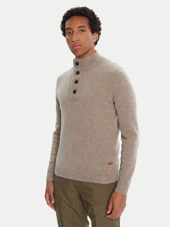 

Свитер regular fit Patch Half Zip MKN0585ST51 Barbour, бежевый