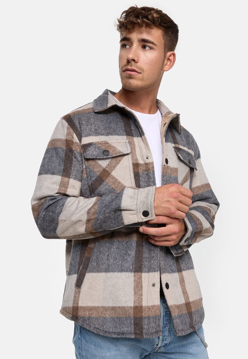 

Демисезонная куртка SPIN INDICODE JEANS, цвет lt grey mix