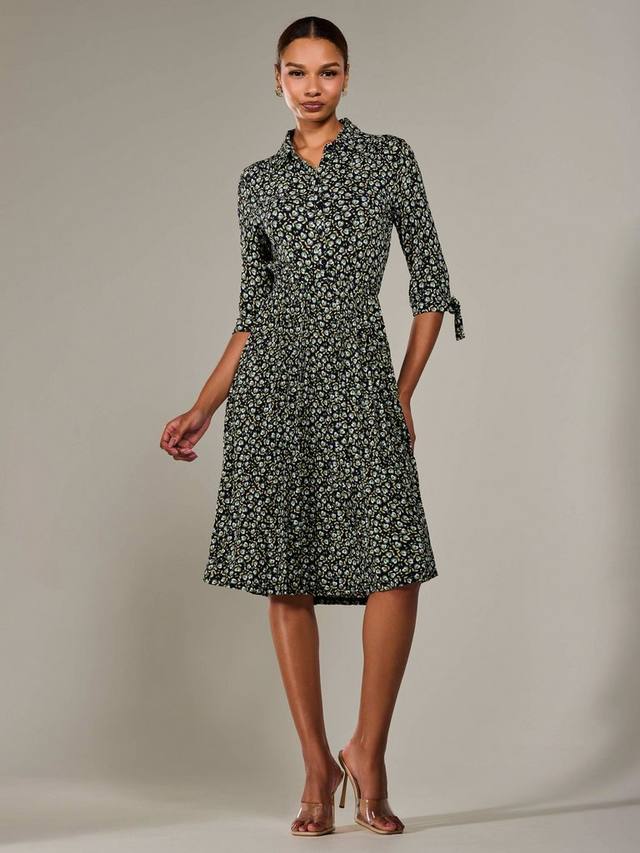 

Рубашка-платье с абстрактным принтом на пуговицах Jolie Moi, Black