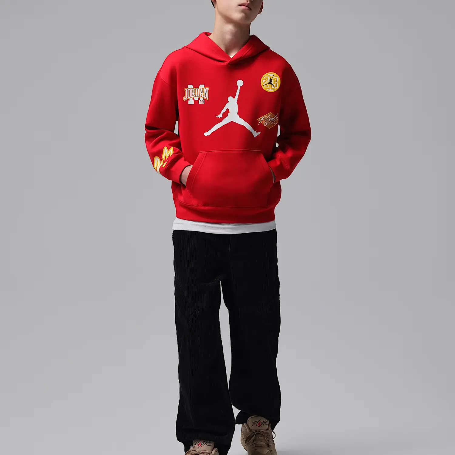 Свитшот Dynasty Patch Interlock Kids' Jordan, gym красный — фото 3