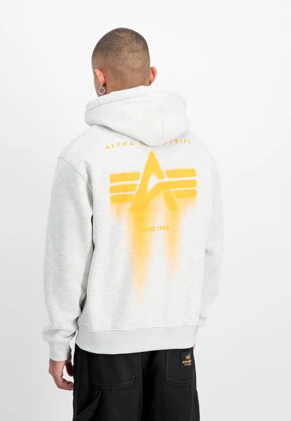 

Худи с принтом в виде аэрозоля Alpha Industries, Pastel Grey Melange, Серый, Худи с принтом в виде аэрозоля Alpha Industries, Pastel Grey Melange