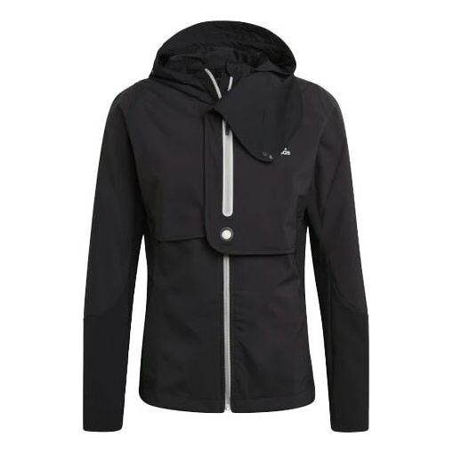 

Куртка windrdy jkt m casual running sports hooded jacket black Adidas, черный