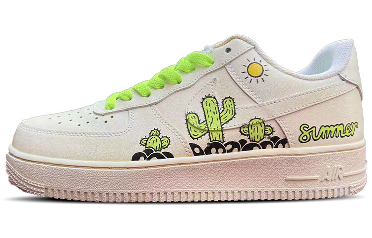 

Кроссовки Nike Air Force 1 Skateboard Shoes Women's Low-Top Ecru/Green