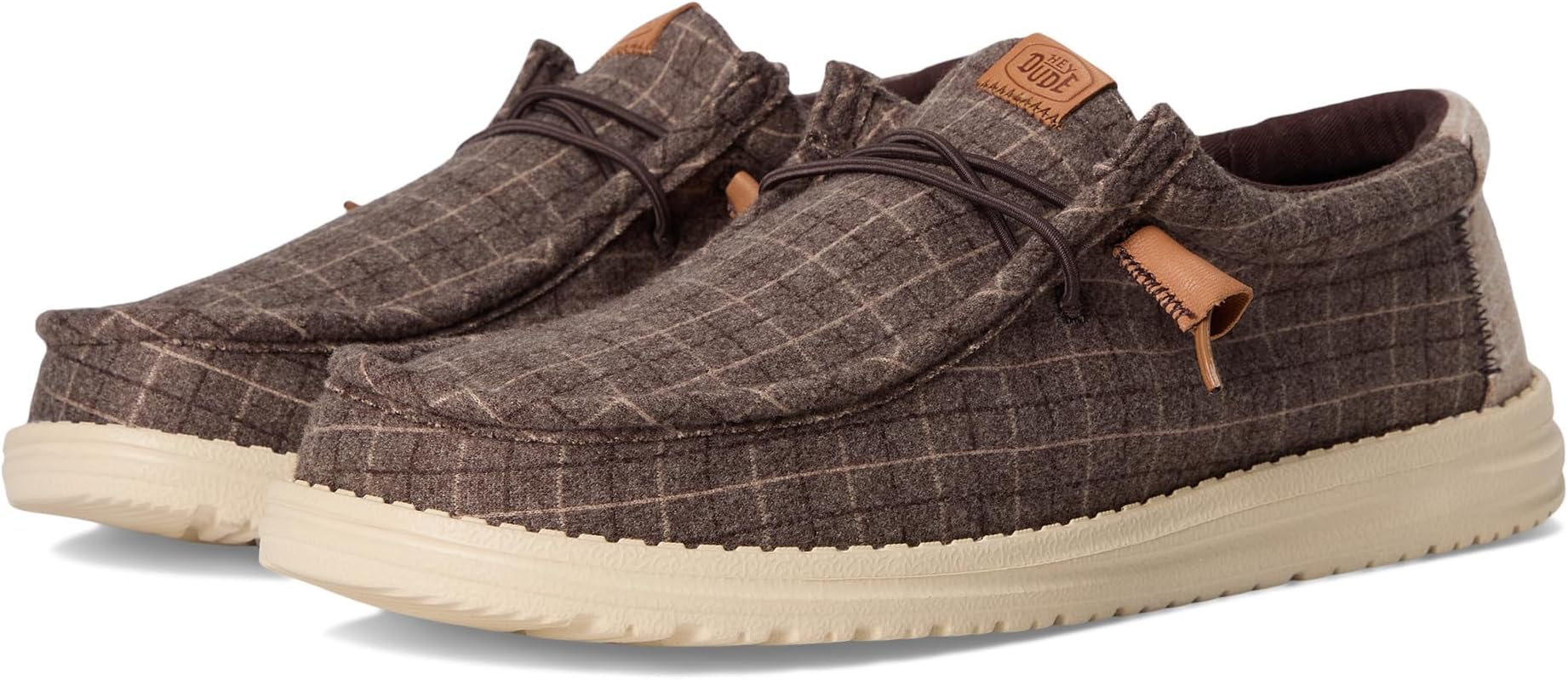 

Лоферы Hey Dude Men's Wally Plaid Corduroy, Mole Brown/Multi