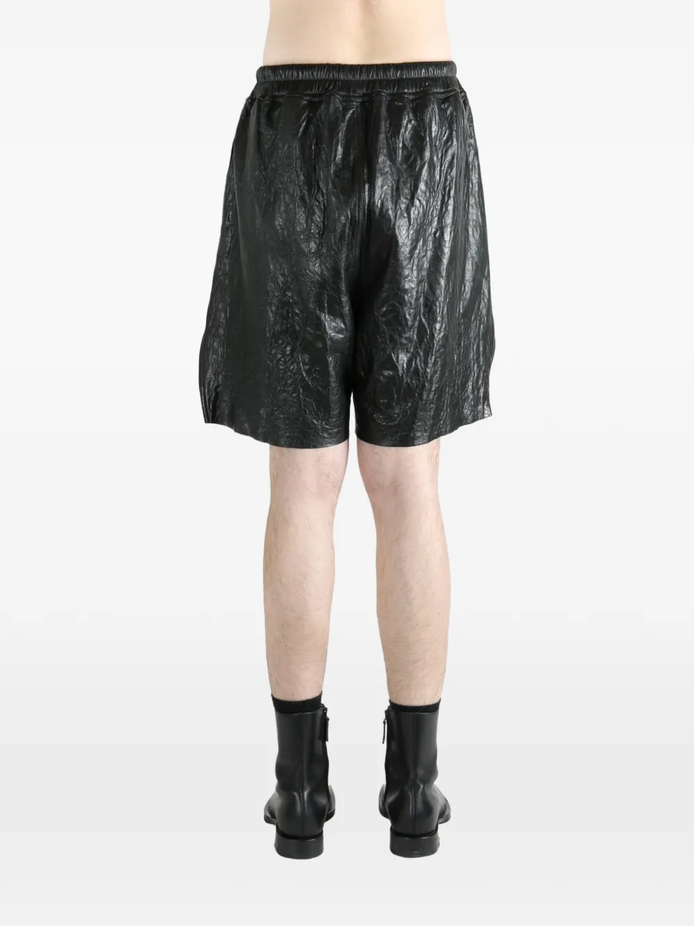 Шорты с разрезами по бокам и кулиской Rick Owens, черный — фото 4