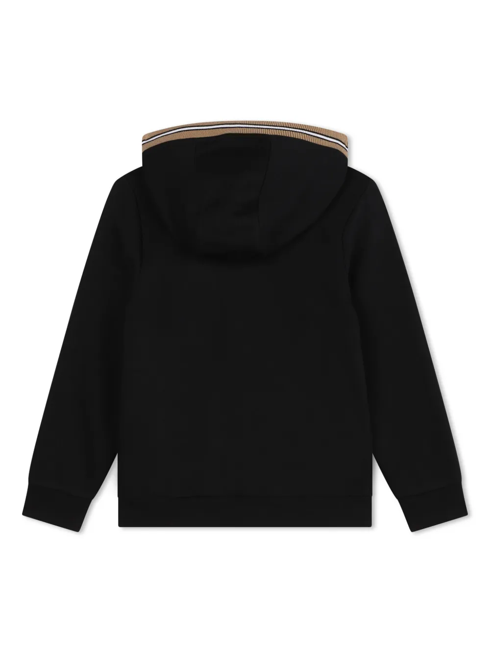 Худи на молнии с полосками BOSS Kidswear, черный — фото 2