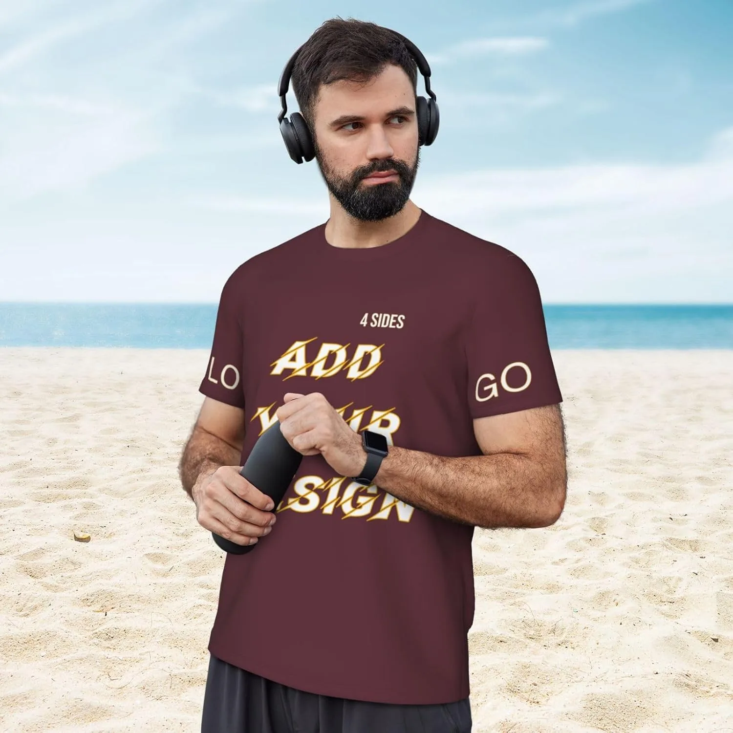 Футболка мужская Custom T Shirts с принтом на 4 сторонах — фото 3