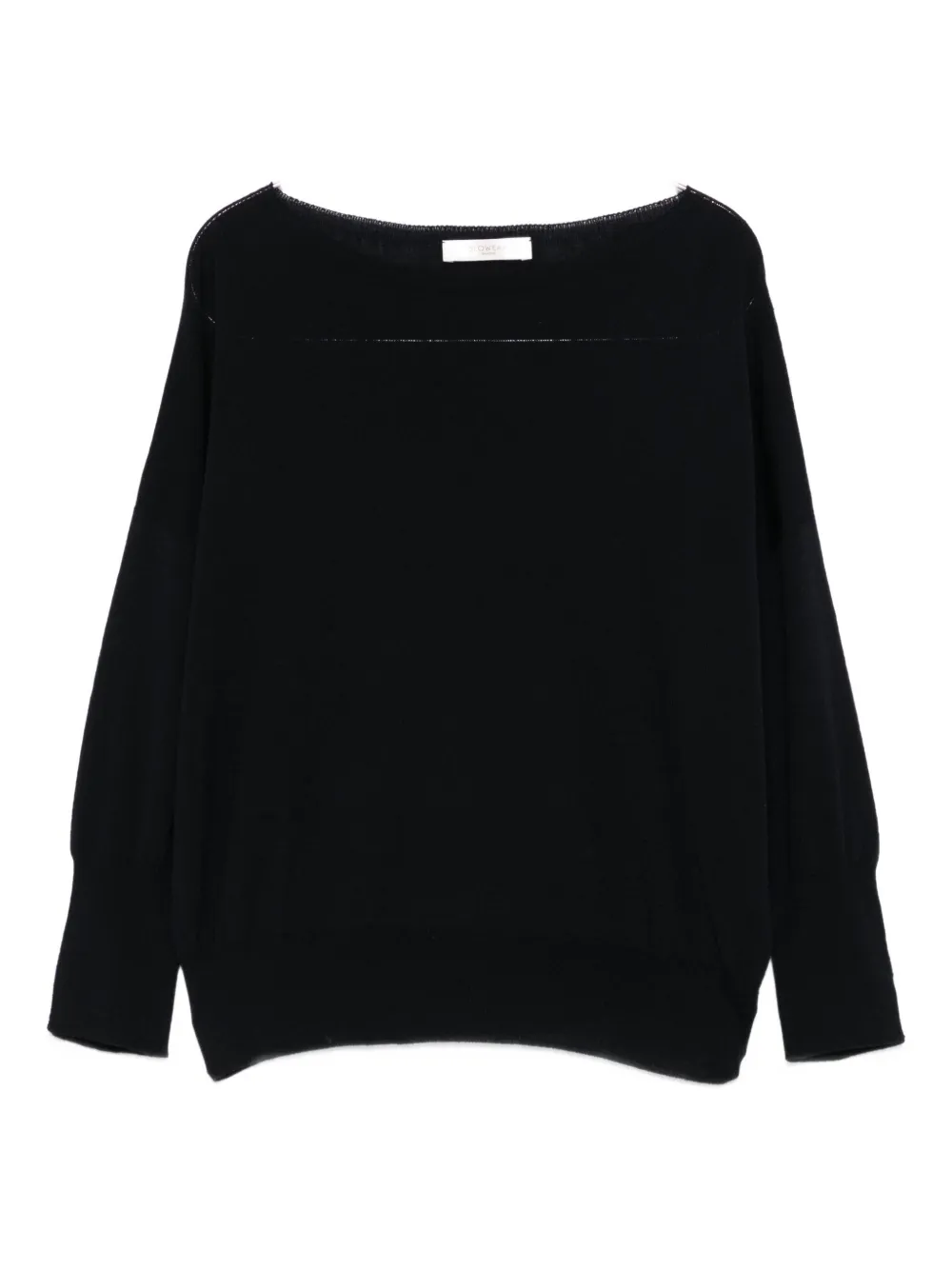 

Джемпер с вырезом "лодочка" и рукавами три четверти Incotex, черный