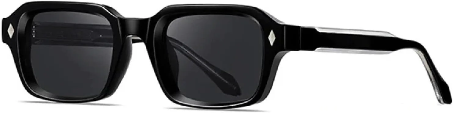 

Мужские солнцезащитные очки в стиле ретро, ​​прямоугольные, роскошные, модные женские панк-очки, защита от УФ-излучения UV400, заклепки TVTBBVV, Black Grey