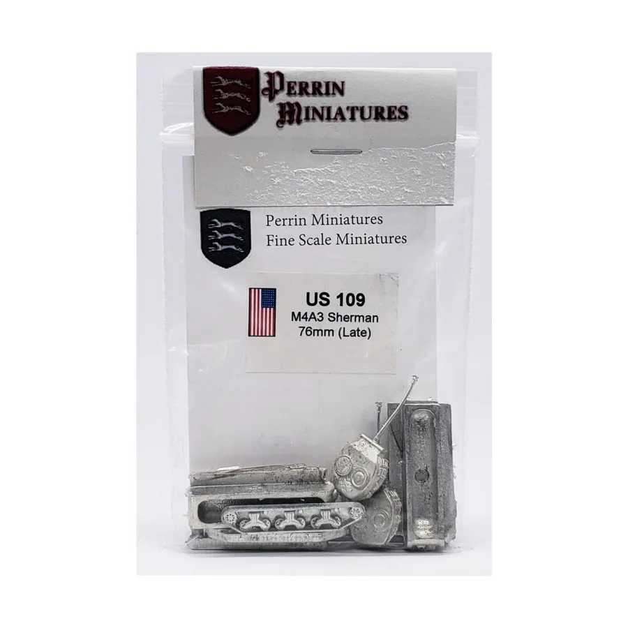 

M4A3 Шерман 76 мм поздний, WWII Miniatures - USA (10mm) (Perrin Miniatures)