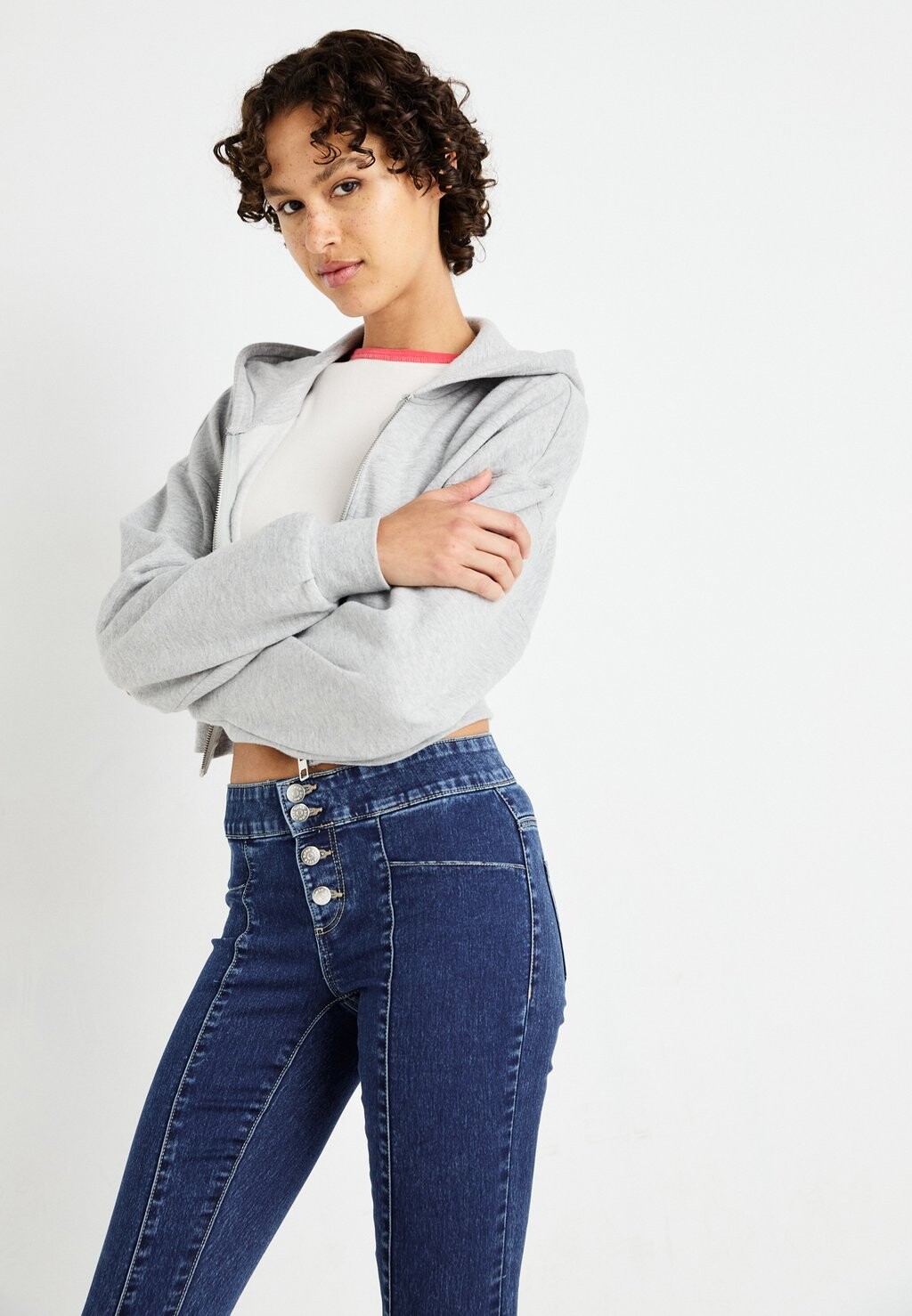 

Джинсы облегающие ONLROYAL BUTTON PLEAT ONLY, синий деним