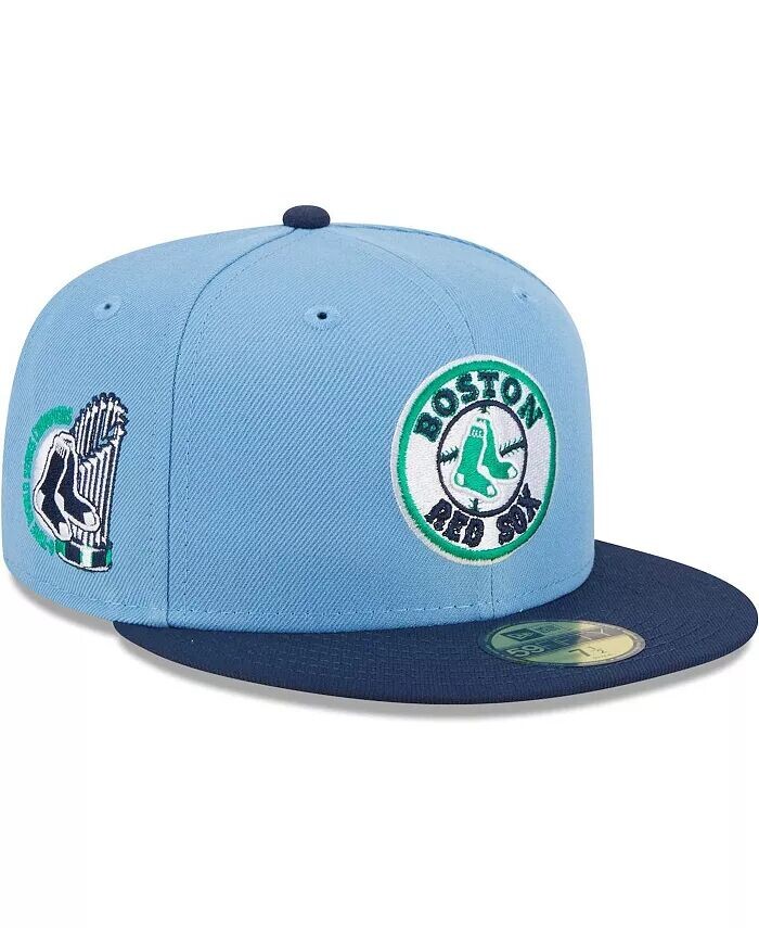 

Мужская светло-синяя, темно-синяя шляпа Boston Red Sox Green Undervisor 59FIFTY New Era, синий