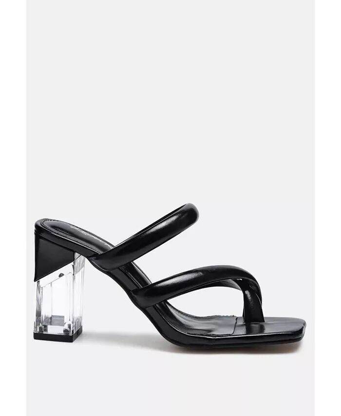 

Прозрачные босоножки Erized на блочном каблуке с перекрестными ремешками London Rag, черный