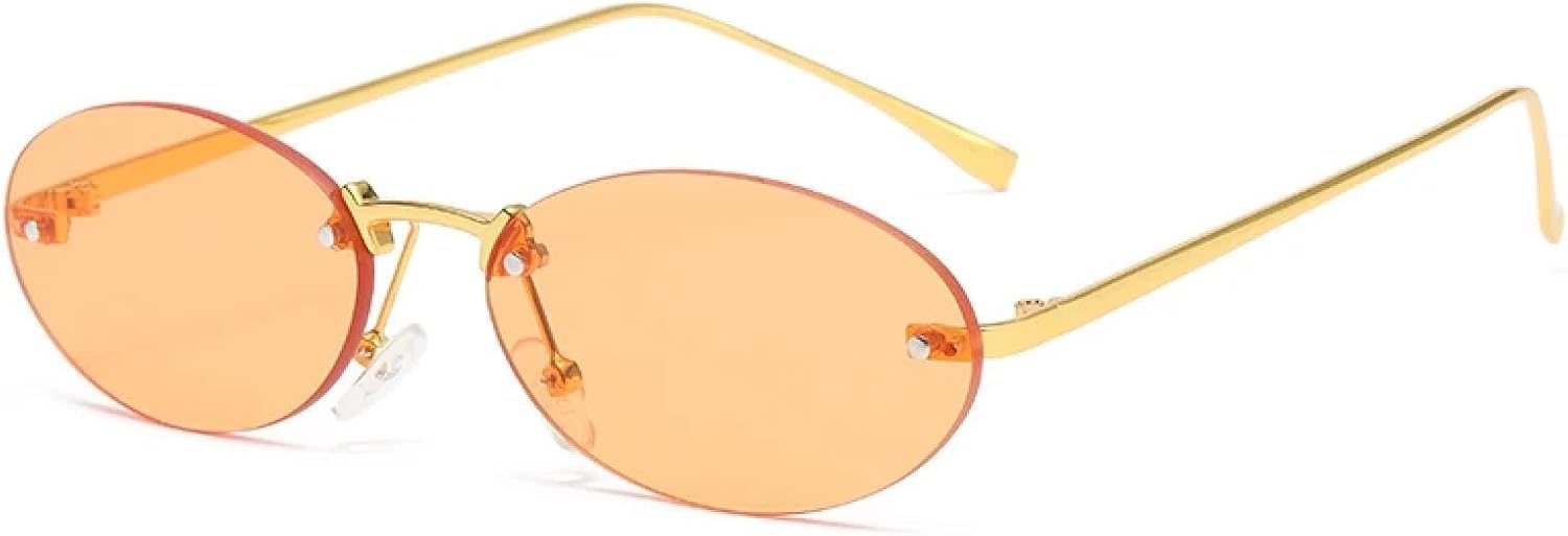 

Солнцезащитные очки с защитой от УФ-излучения UV400 | Безободковые овальные очки с градиентными линзами | Для женщин и мужчин, для занятий спортом на открытом воздухе и вождения DSVIGF, Orange